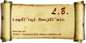 Legányi Benjámin névjegykártya