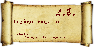 Legányi Benjámin névjegykártya